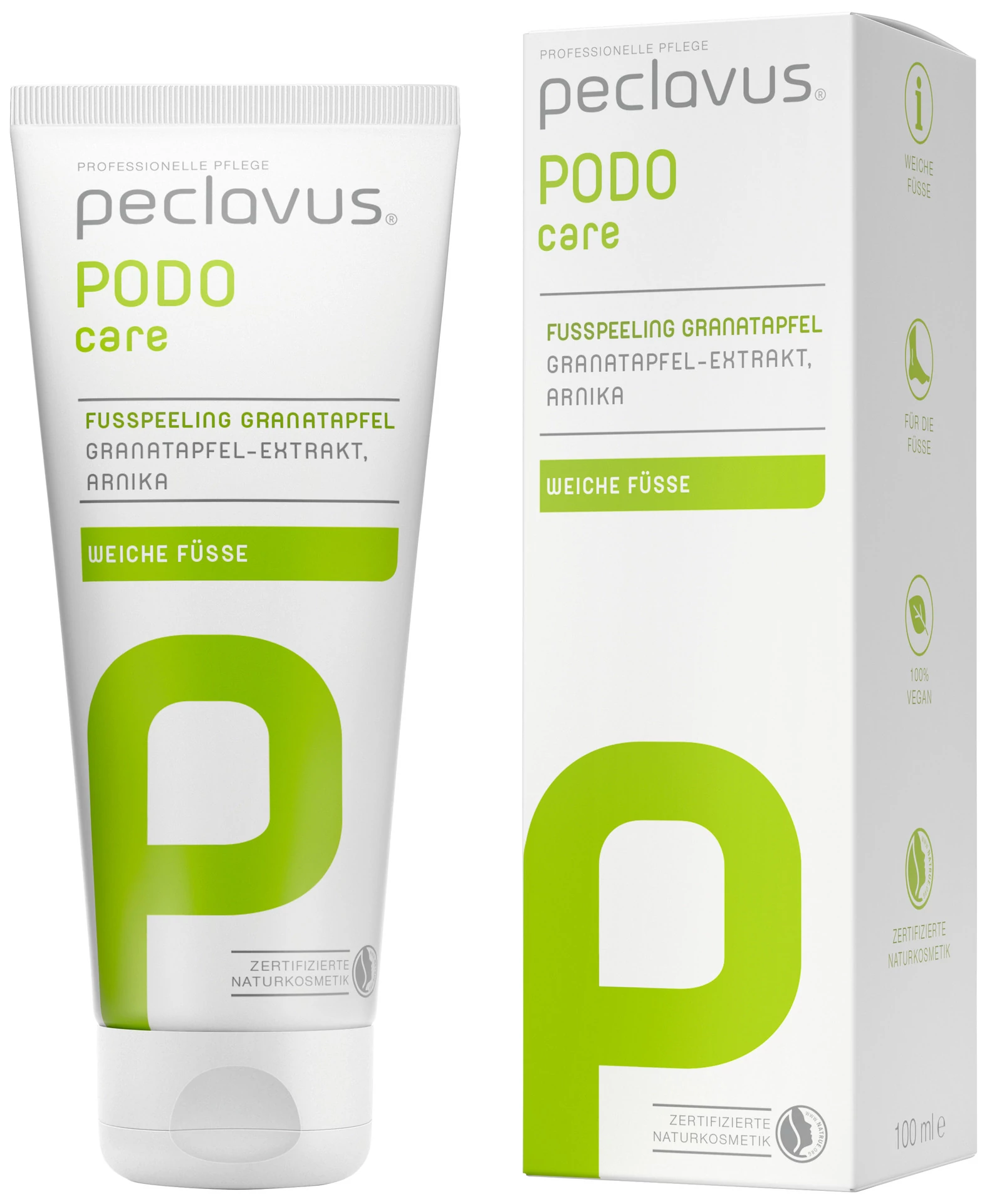 Gránátalmás peeling lábra 100 ml - peclavus® PODOcare 