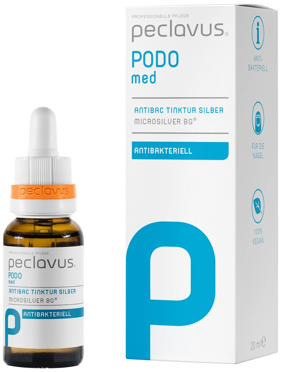 EZÜSTÖS ANTIBAKTERIÁLIS TINKTÚRA 20 ml - peclavus® PODOmed