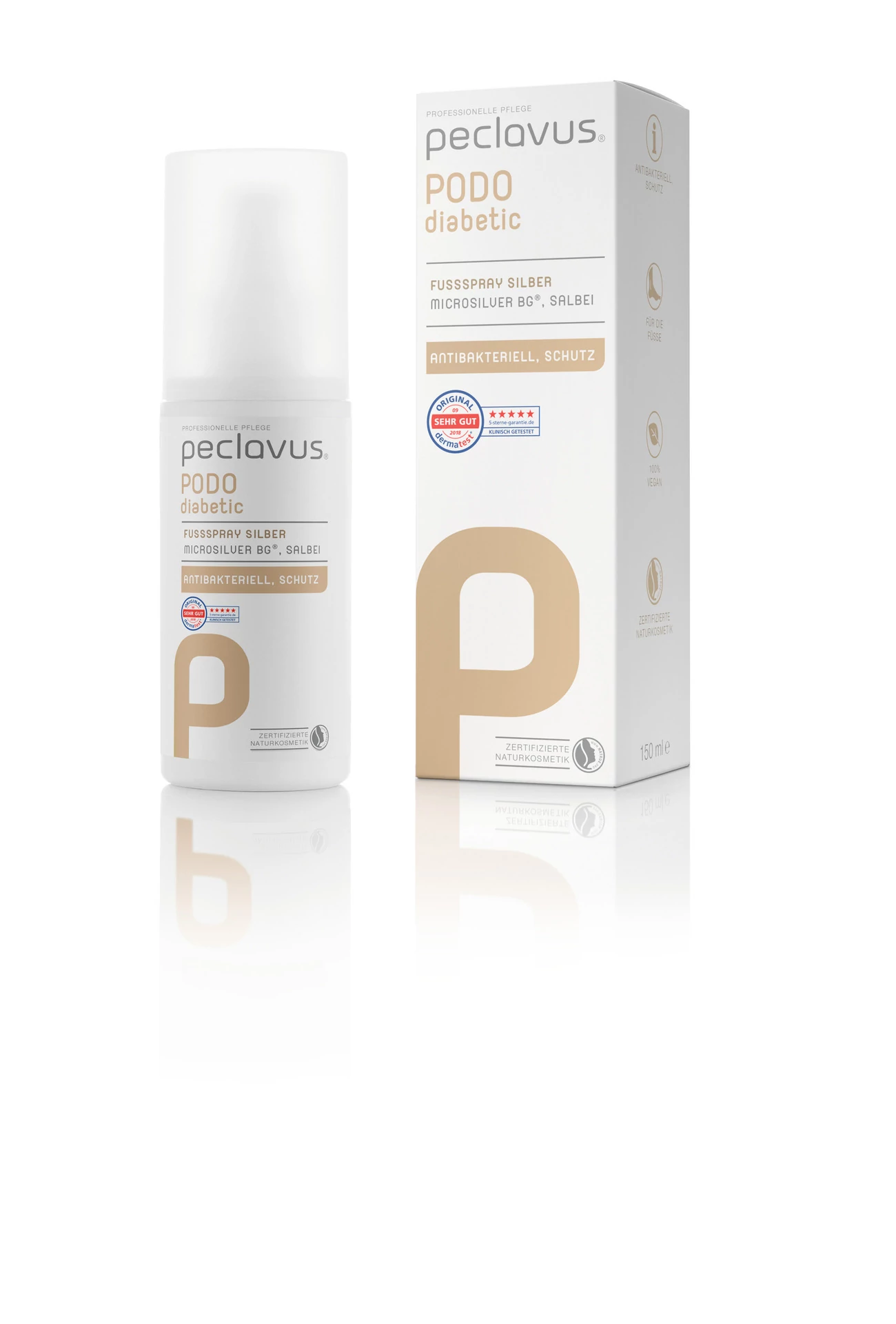 EZÜSTÖS LÁBSPRAY - MIKROEZÜST, ZSÁLYA -  ANTIBAKTERIÁLIS VÉDELEM - 150 ML